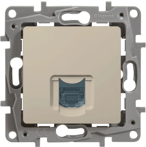 Розетка компьютерная без рамки Legrand Etika 1-м. RJ45 6e слоновая кость  картинка